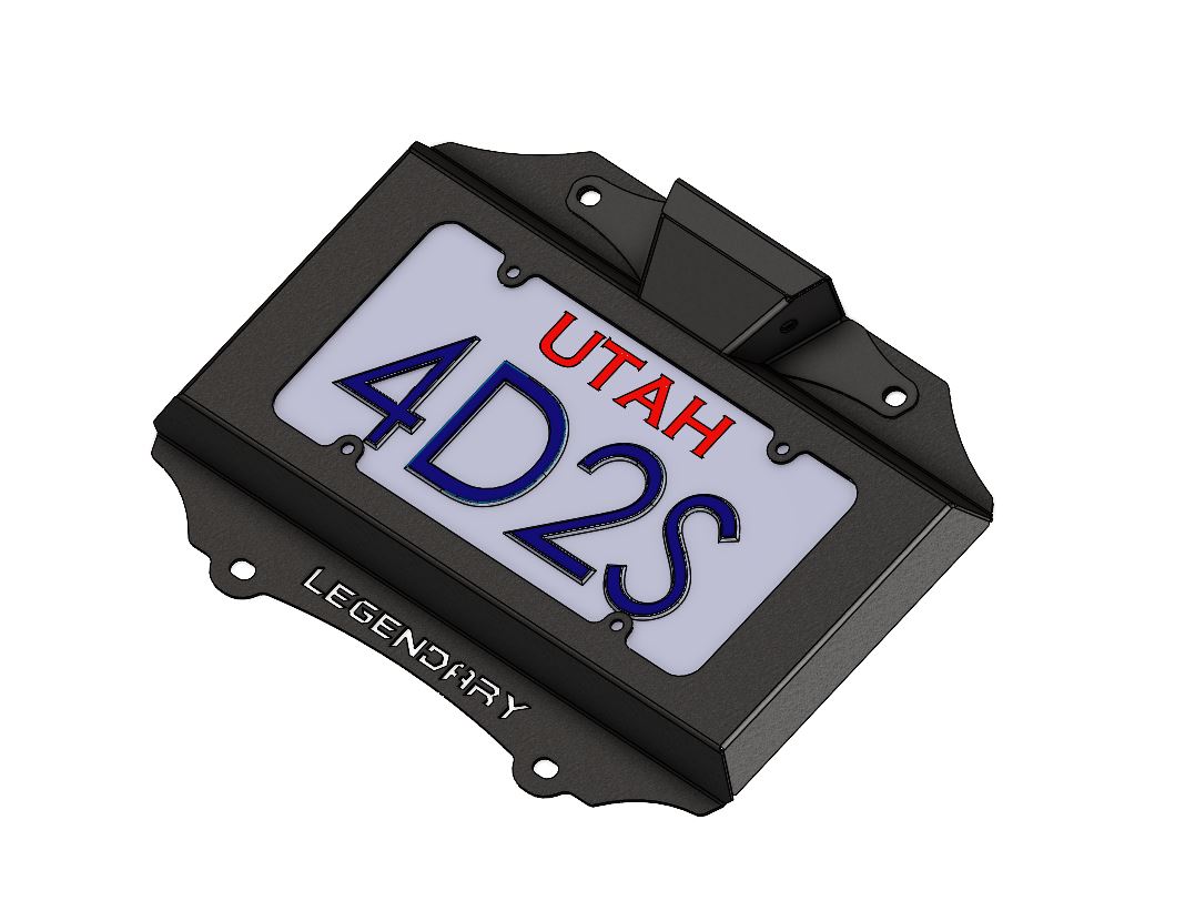 JK Spare Tire Delete License Plate Mount W/Rigid Chase Light Bracket