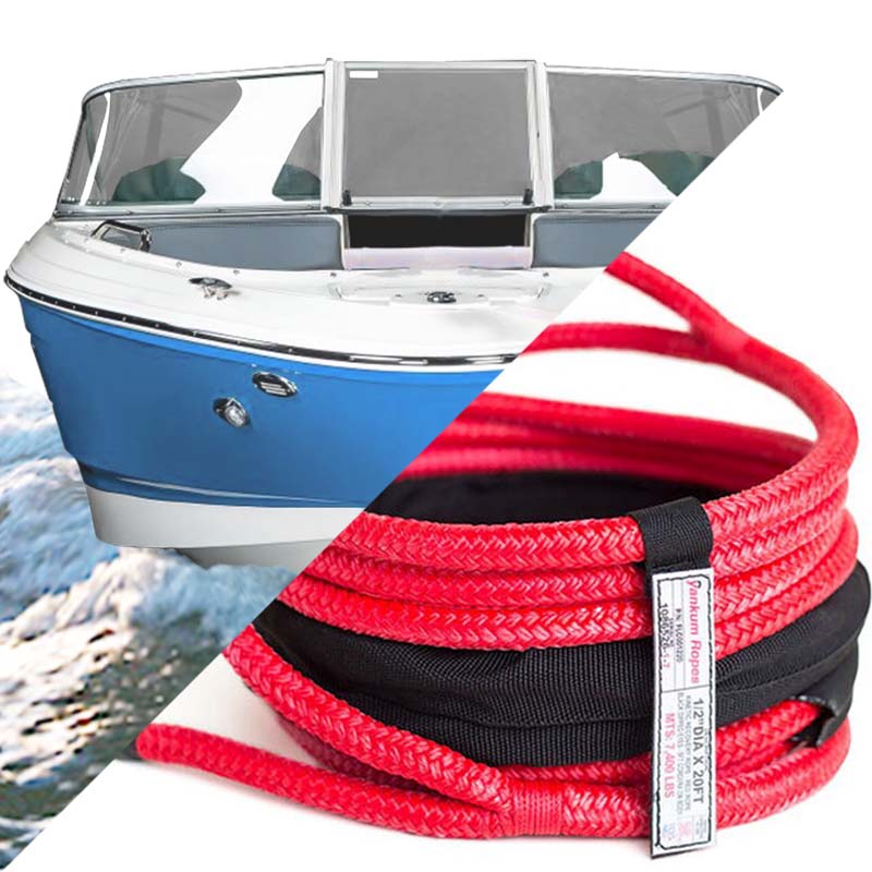 1/2 inch Yankum Kinetic Recovery Rope for small boats